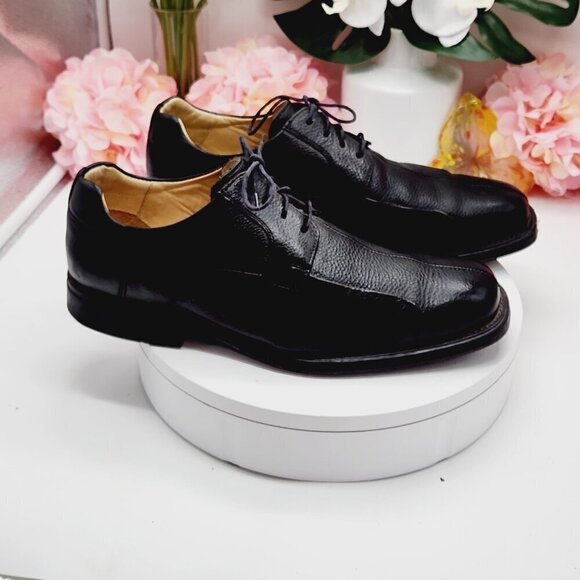 Studio Belvedere Baybridge Mens Black Pebble Soft Leather Oxford Lace Up Shoes main image 10